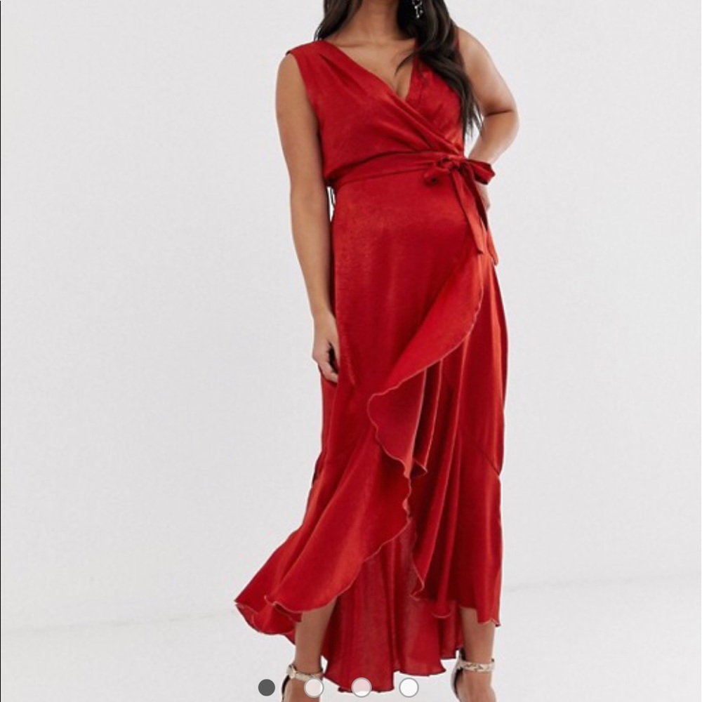 Flounce London Maternity wrap midaxi dress